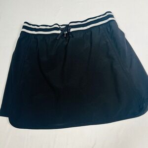 Athleta Black Striped Waistband Active Skort Size 6 Recycled Stretch Tennis Mini